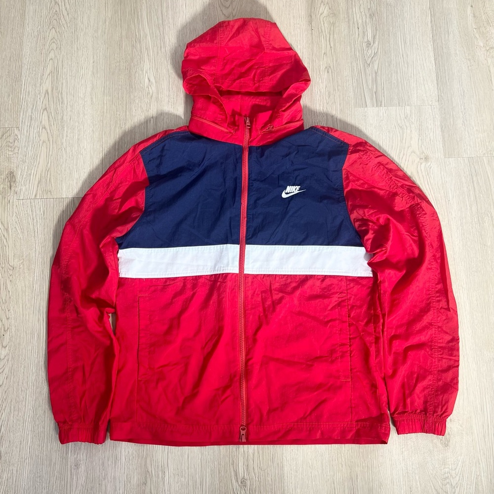 Nike Red and Blue Windbreaker Jacket